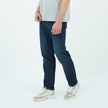 GIORDANO 男裝彈力中腰輕薄錐形牛仔褲 Blue Classics系列 - 72 深藍