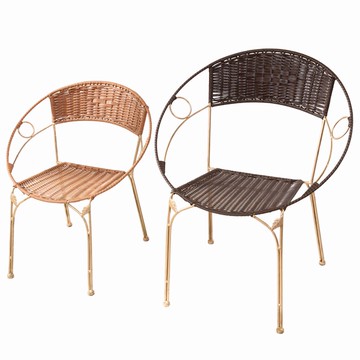 藤椅小藤椅子靠背椅戶外兒童靠背椅時尚鐵藝休閑喝茶椅成人小凳子