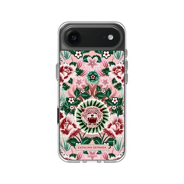 iPhone Air Clear Case（相機按鈕） 透明 - Catalina Estrada - Pink Tiger and Flowers