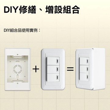 【朝日電工】 TL-3S+B 雅白大型夜光三開關明盒組