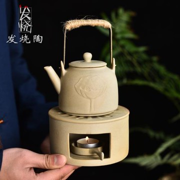 原礦粗陶提梁壺溫茶煮茶爐家用復古功夫茶具日式泡茶器防燙綁繩