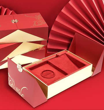 飾品收納盒 黃金婚慶戒指項鏈手鐲盒結婚三金首飾盒嫁妝飾品盒紅色喜字珠寶盒【林之舍】