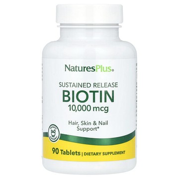 NaturesPlus, 緩釋生物維生素，10,000 微克，90 片