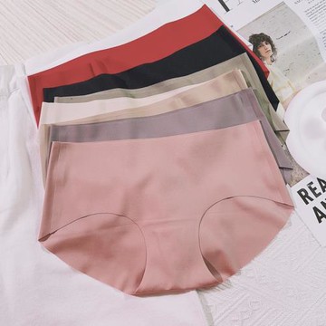 無痕一片式低腰女士內褲裸感親膚舒適運動健身透氣性感三角褲