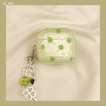 綠色小清新星星四葉草適用airpodspro3代藍牙耳機殼4代保護套5代