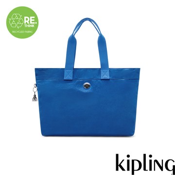 Kipling 緞藍色手提內夾層托特包-COLISSA