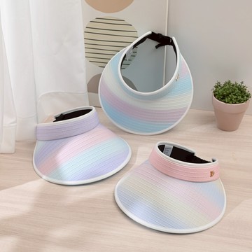 三星格子漸變中空帽-多色任選