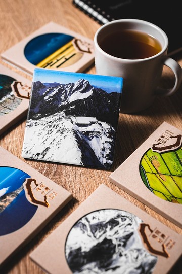 看見 齊柏林基金會 吸水杯墊 玉山主峰與北峰 文創商品