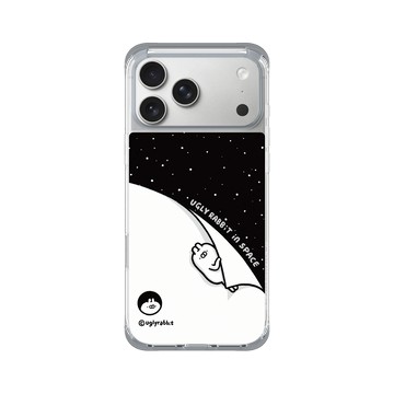 iPhone 17 Pro Max ClearX (MagSafe 兼容) 霜透灰 - Ugly Rabbit 醜白兔 - 宇宙休眠中