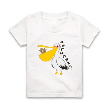 字母P-PELICAN短袖T恤-白