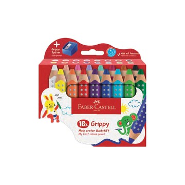 FABER-CASTELL 輝柏 好點子胖胖3合1色鉛筆16入套組 /盒 110645【APP滿額下單10%點數(單一帳號最高5000點)】1/31止