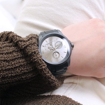 Original 經典真三眼多功能系列不鏽鋼錶帶手錶 / OR-9704 霧鐵灰