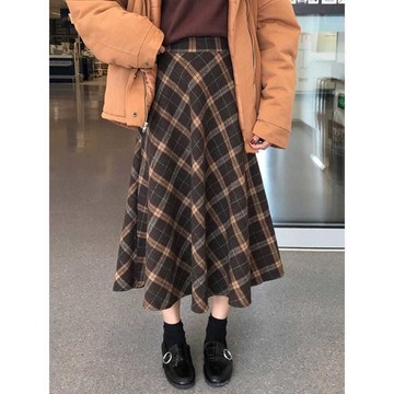 佰分佰/150kg內可穿/大尺碼女裝/300斤/條紋/遮胯/中長裙/顯瘦/洋氣/減齡/a字裙/傘裙/秋冬穿搭