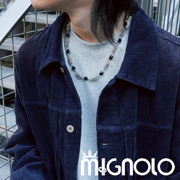 MIGNOLO💫黑曜拼接項鍊 鈦鋼項鍊 項鏈 項鍊男 男生項鍊 項鏈 嘻哈項鍊