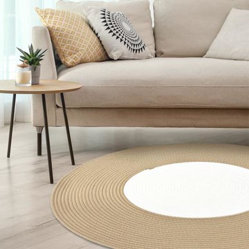 【寢室安居】北歐厚款 棉織手工編織圓形地毯