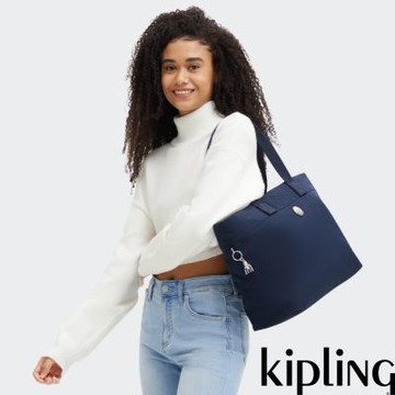 Kipling 經典藍大容量手提托特包-COLISSA UP