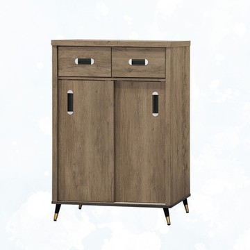 文創集 普安2.7尺雙推門二抽鞋櫃-81x40.5x119.5cm免組