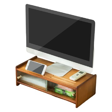 小麥購物 長虹玻璃螢幕增高置物架 L1205 50cm  茶色