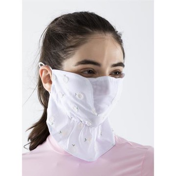 高爾夫女士口罩印花個性面罩防曬透氣網面易呼吸面紗輕薄護頸夏季