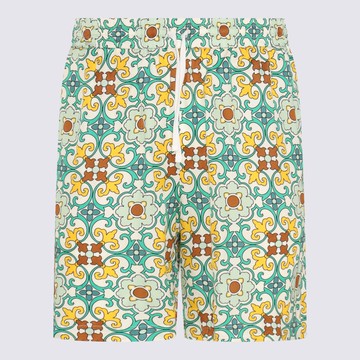 Drôle De Monsieur Green Cotton Faience Shorts
