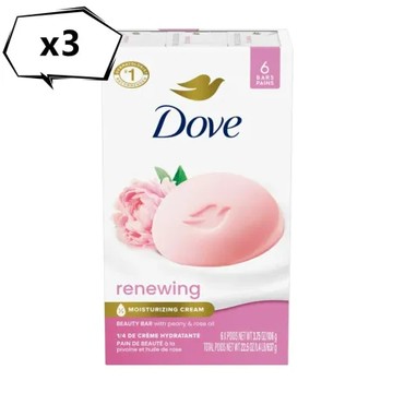 美國Dove 多芬乳霜香皂--粉紅玫瑰(106g*6/組)*3