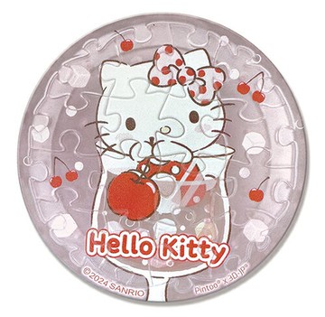 百耘圖 - Hello Kitty【氣泡水系列】紅櫻桃拼圖磁鐵16片-透明(圓) HP0116019