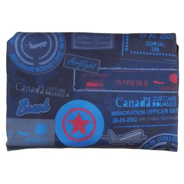 LittleChili 行李箱套 320g  M(22~25吋)  集郵旅行 深藍色