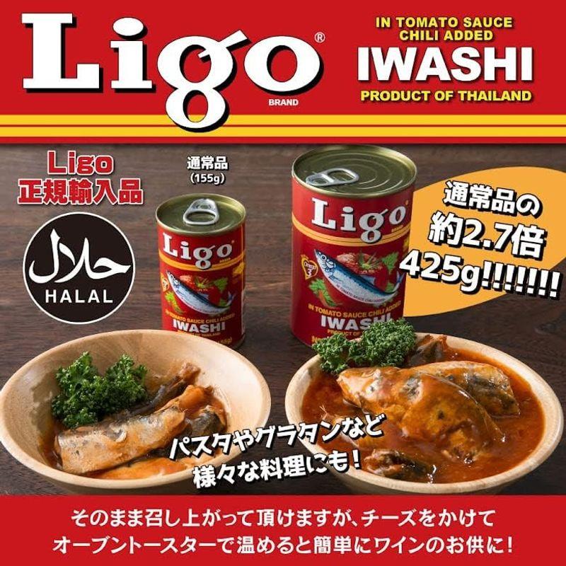 Ligo イワシのトマト煮 チリ 425g x 24缶ケース販売防災 備蓄 保存食 いわし缶