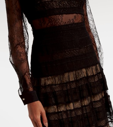 Elie Saab Lace and macramé midi dress