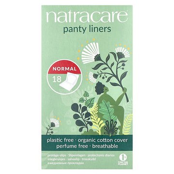 Natracare, 護墊，有機棉套，普通類型，18 片