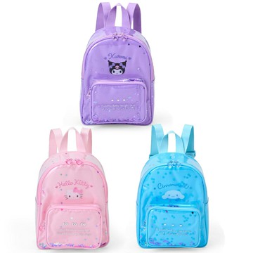 真愛日本 凱蒂貓 kitty 大耳狗 庫洛米 亮片 防水 後背包 透明背包 防水雙肩背包 沙灘玩水 KD72