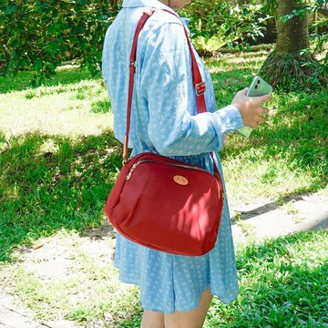 小旅行輕尼龍斜背包小圓斜背包83026(紅色)