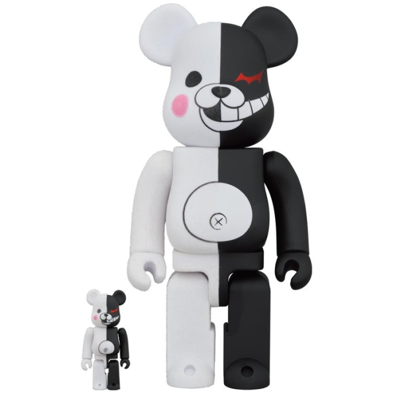 BE@RBRICK モノクマ ラバーコート＆フロッキー Ver. 100％ & 400