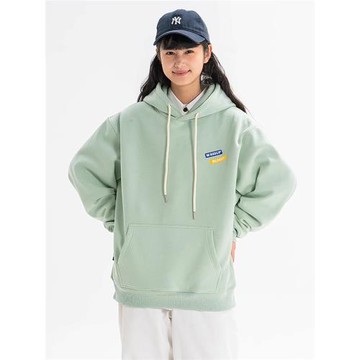 wassup blueo2025春秋季新款寬松字母印花加厚加絨連帽衛衣男春裝