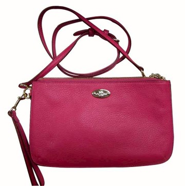 限時 滿3千賺10%點數↘ | ~雪黛屋~COACH 手拿斜側包國際正版保證附購買證明三層主袋手拿肩背斜側背 100%進口軟皮革隨身輕便F53157