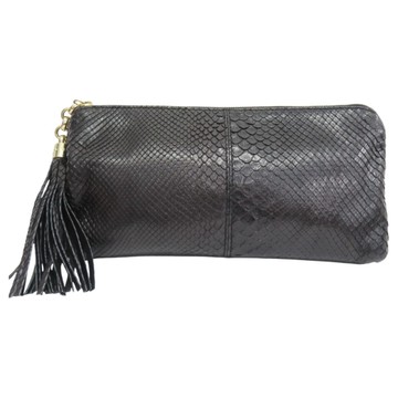 【二手名牌BRAND OFF】GUCCI 古馳 黑色蛇皮 手拿包 269944