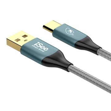 iSee USB-C to A 45W PD鋁合金充電傳輸線1.5MIC-AC676