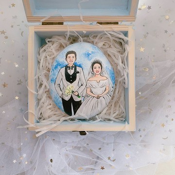 客製化手繪 似顏繪人像石頭畫 創意禮品