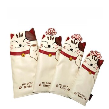 高爾夫木桿套招財貓桿套1號木3/5號木UT木球桿套PU防水3/4個/組