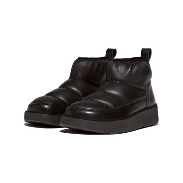 GEN-FF 軟墊柔軟皮革短靴-靚黑色