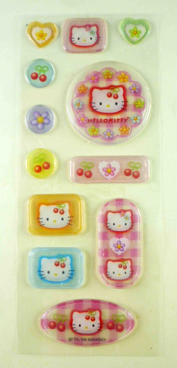 【震撼精品百貨】Hello Kitty 凱蒂貓 KITTY立體貼紙-圓小花 震撼日式精品百貨