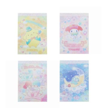 小禮堂 Sanrio 三麗鷗 迷你方形便條本 70枚入 (夢幻可愛款) 美樂蒂 布丁狗 雙子星 人魚漢頓