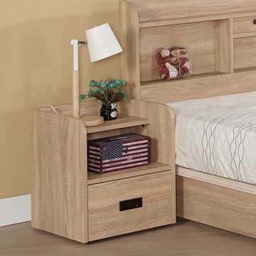 Boden-喬西1.4尺梧桐色床頭櫃/單抽收納櫃/置物櫃