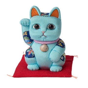 柿沼人形 日本製天青手工招財貓