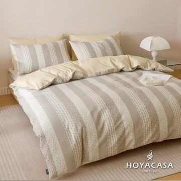 HOYACASA 精梳棉兩用被床包組(天絲入棉30%)｜恬靜花語｜(單人/雙人/加大)