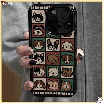 小貓小狗蘋果17pro手機殼女iPhone16菲林15二合一14/13新款12硬11