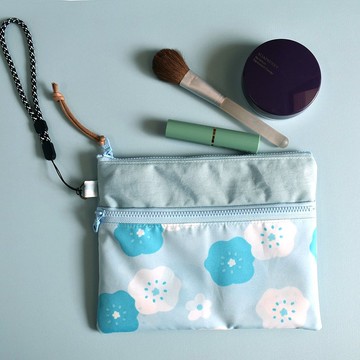 旅行防水化妝袋_朵朵花開(藍)