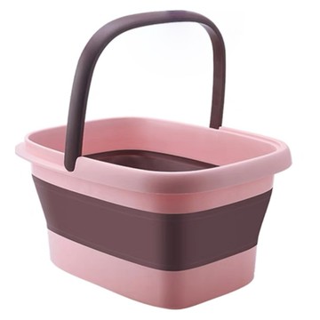 加大加深塑膠泡腳桶 帶提把 養生 家用 粉紅色 舒適泡腳  1個