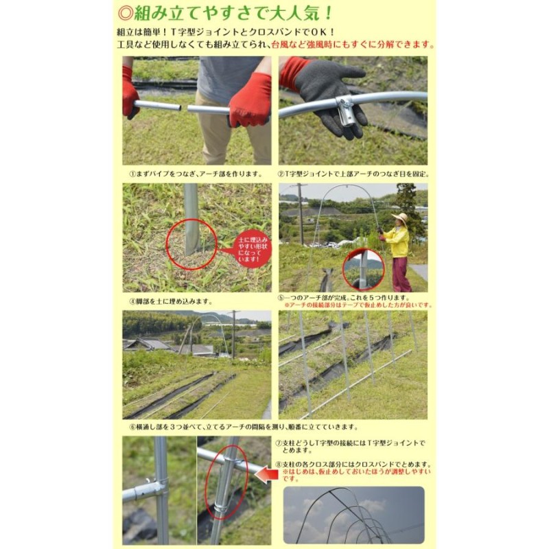 園芸支柱 支柱 新型 パイプ支柱 標準パイプ支柱セット 1組 パイプハウス 雨よけハウス 雨よけ トマト キュウリ 国華園 | LINEブランドカタログ