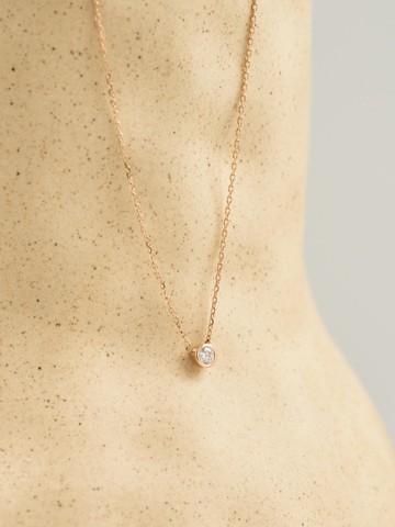 AURA 18K鑽石簡約項鍊（玫瑰K金）